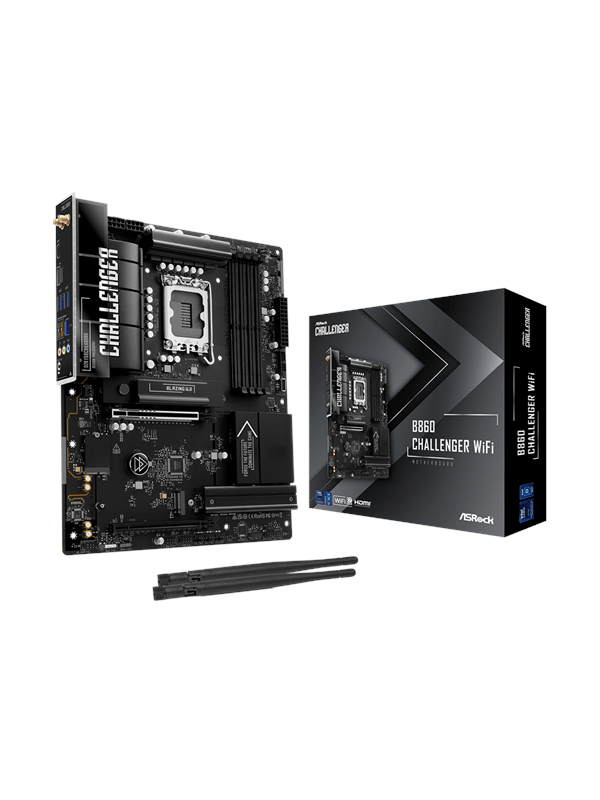 ASRock B860 Challenger WiFi - motherboard - ATX - LGA1851 Socket - B860 Moderkort - Intel B860 - Intel LGA1851 socket - DDR5 RAM - ATX