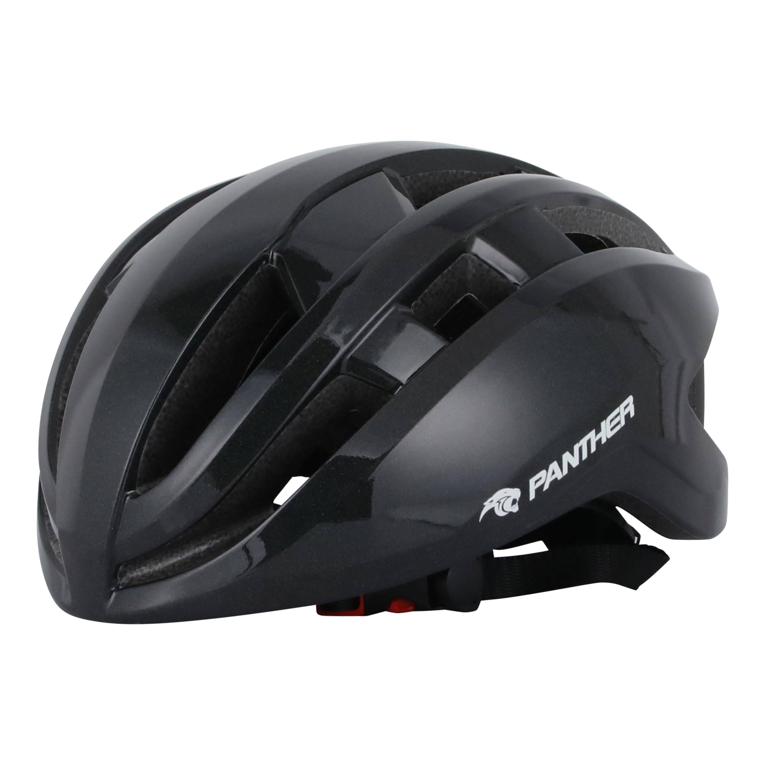PANTHER Bicycle Helmet for Adults and Cycle Sports Adjustable Dial Highly Unisex Juniors, Helmet, Size, Breathable, Shockproof, HO-06 (Trance black)