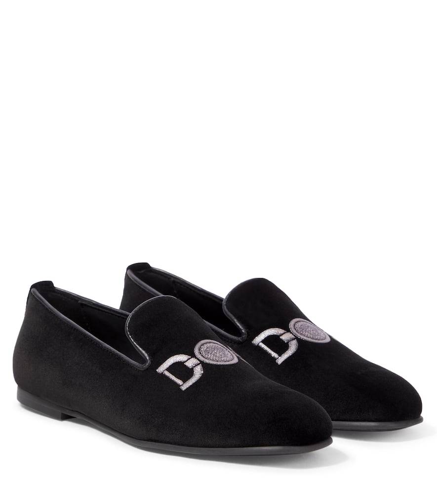 Versace Kids Mocasines Medusa '95 de terciopelo - negro - EU 34