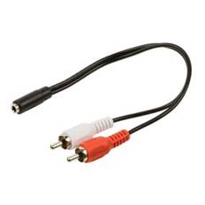 3,5 mm minijack hona / 2 x RCA phono hane - 0,2 m