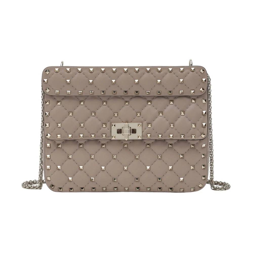 Valentino Garavani Medium Rockstud Spike Taske - Tasker - Dame - Beige - ONE SIZE - Uld