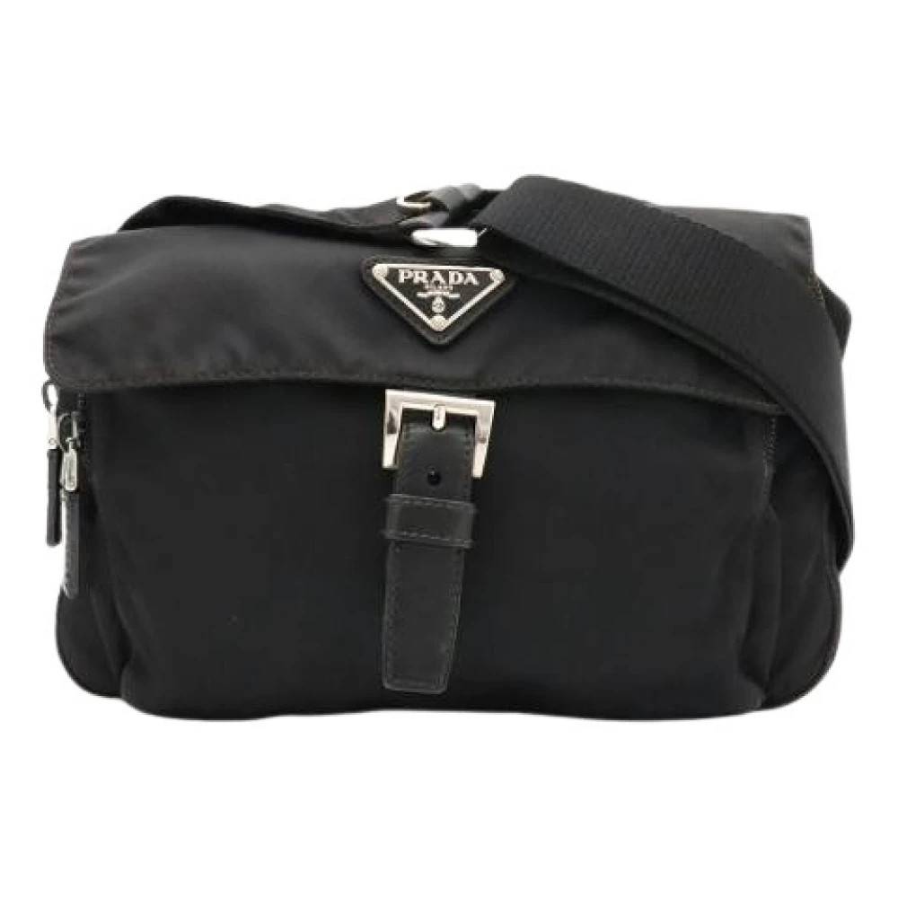 Prada Vintage Pre-owned Vintage Pochette Skuldertaske - Vintage - Dame - Sort - ONE SIZE - Uld