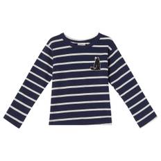 Kuling GOTS Athens Randig Långärmad T-shirt Marinblå 122/128 cm  Marinblå  122/128 cm  Unisex