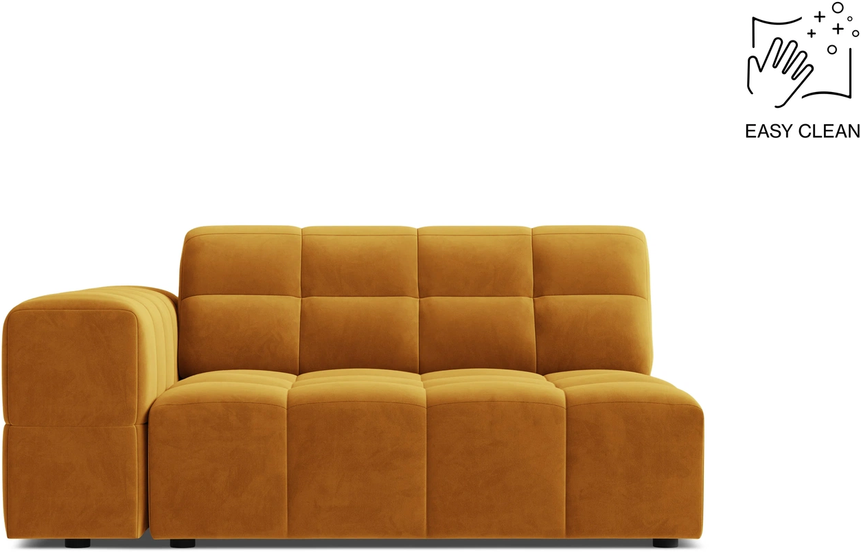 Sofamodul Micadoni Jennifer venstrevendt gul velour B126 cm