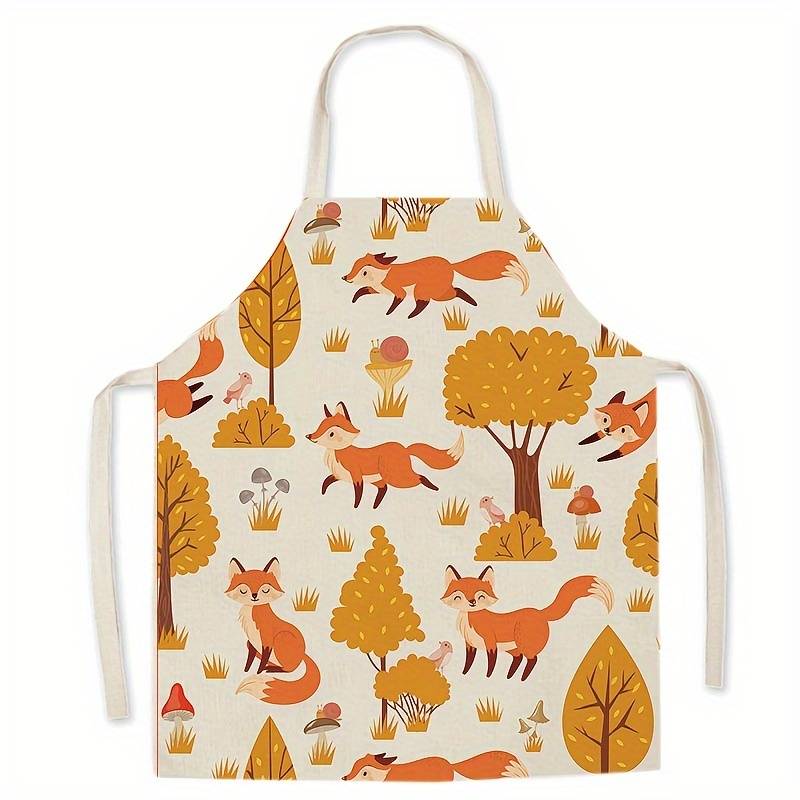 TEMU 1pc Fox New Apron Kitchen Apron Apron