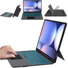 ROOFEI Galaxy Tab S10 Ultra/S9 Ultra/S8 Ultra Hülle mit Tastatur QWERTZ - Abnehmbare Tastatur mit Touchpad - 7-Farbige Beleuchtung Tastatur Hülle für 14,6" Samsung Tab S10 Ultra 2024/S9 Ultra/S8 Ultra