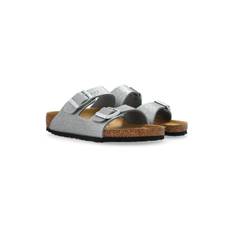 Birkenstock Kids - Arizona sandaler - barn - kork/polyuretan/gummi/kalvmocka - 38 - Silverfärgad