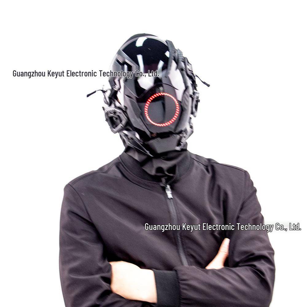 Cyberpunk Halloween Lysande Robotmask – Helansikts Cosplay Huvudbonad för Comic Con