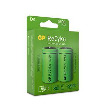 Batteri GP Recyko laddningsbart D 570mAh 2 / FP