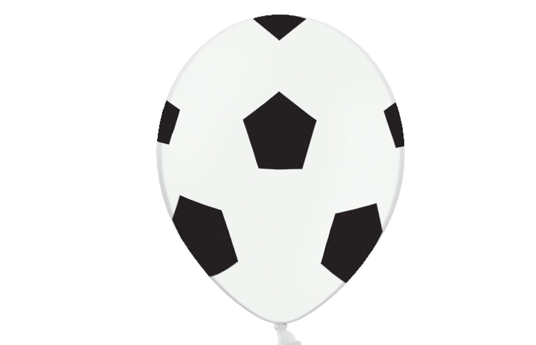 Balloner med fodboldmotiv. Pynt til fødselsdag. 6 stk
