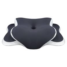 TEMU Ergonomic Cooling Memory Foam Neck Pillow For Side Sleepers – Black With White Contour Support, Odorless, Allergy-friendly, Orthopedic Design For Back And Abdomen Sleepers, Pillows For Sleeping