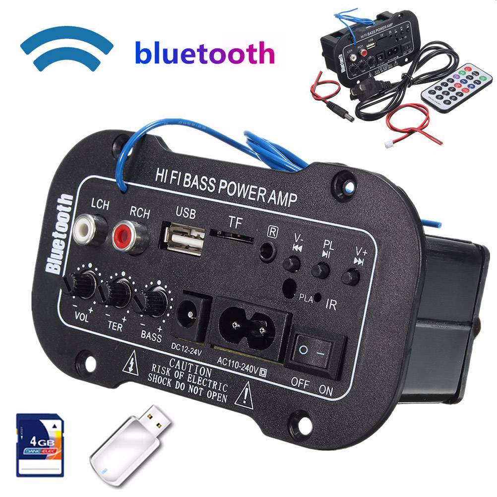 5- tums bil digital förstärkare bluetooth-förstärkare hifi bas effektförstärkare stereo usb tf fjärrbil hemtillbehör