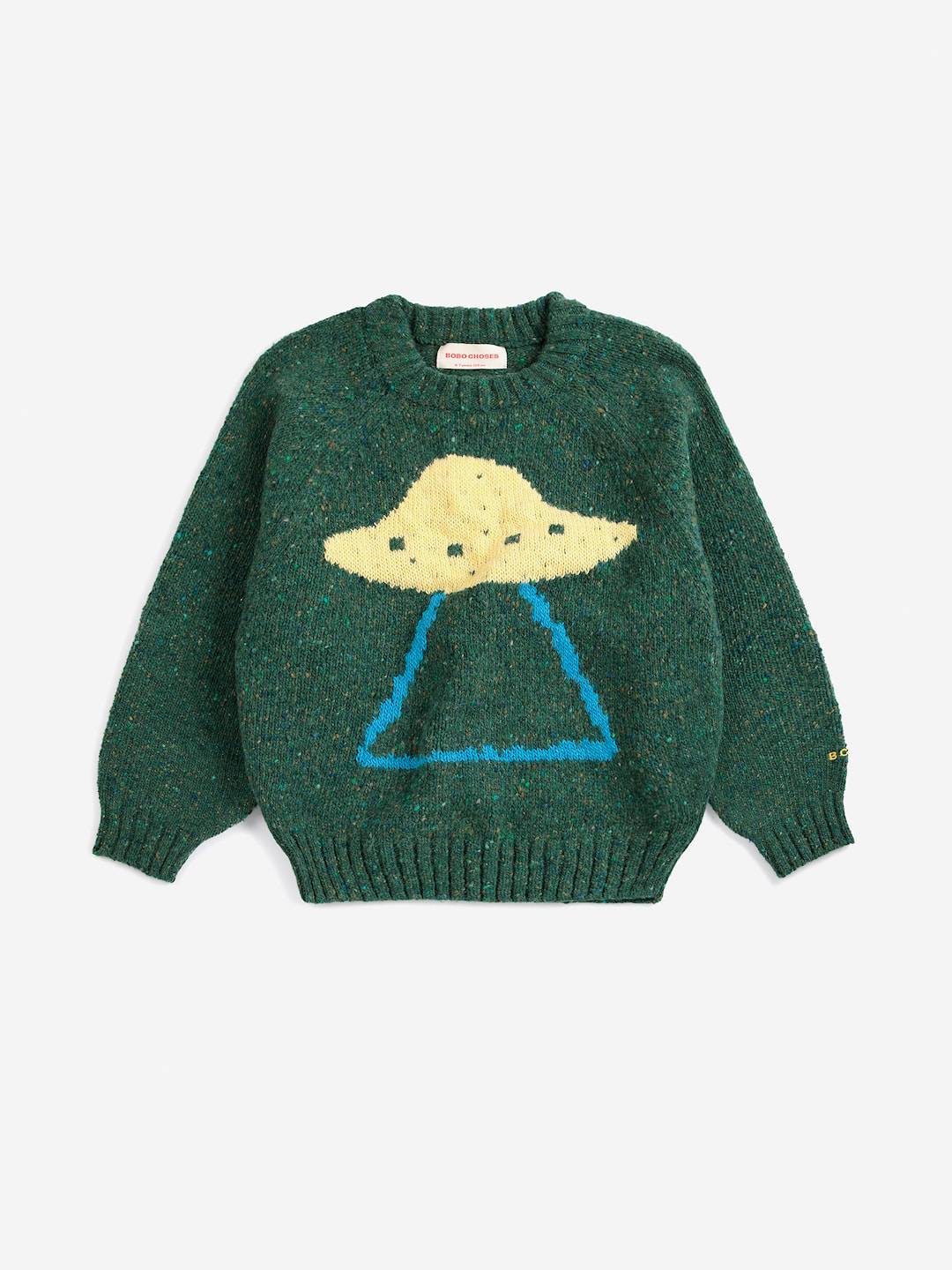 Bobo Choses Pixel Abduction Jacquardtröja Dark Green Dark Green 10-11 Y Grön 10-11 år Pojkar