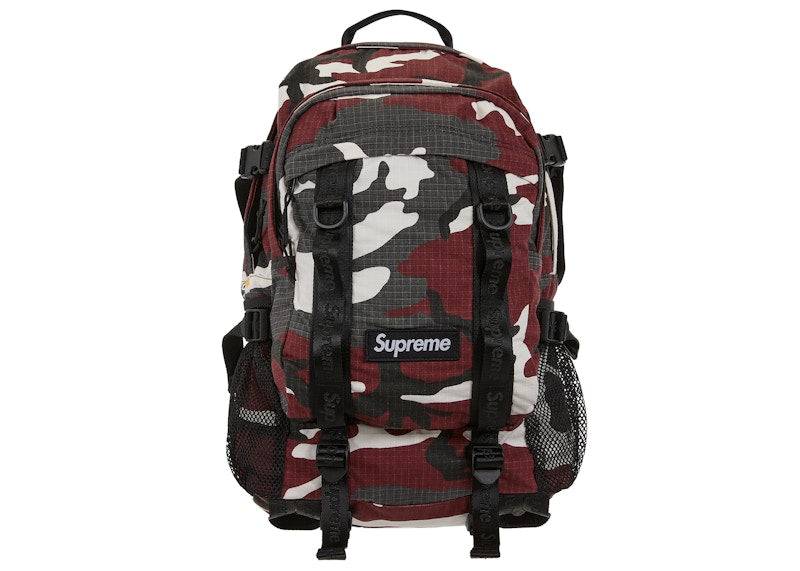 Supreme Logo Backpack (SS26) Red Camo - Taille unique / Livraison 3 à 6 jours