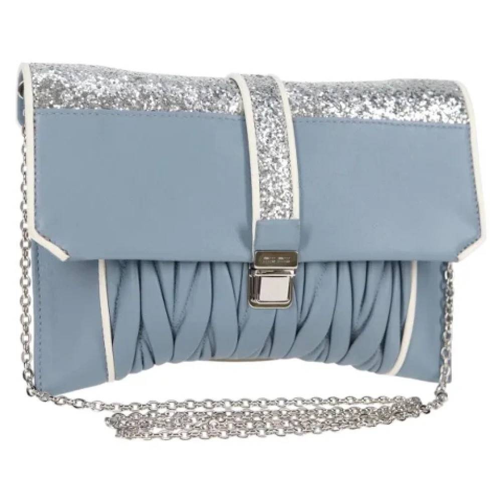 Miu Miu Pre-owned Pre-owned Læder Skuldertaske - Vintage - Dame - Blå - ONE SIZE - Uld