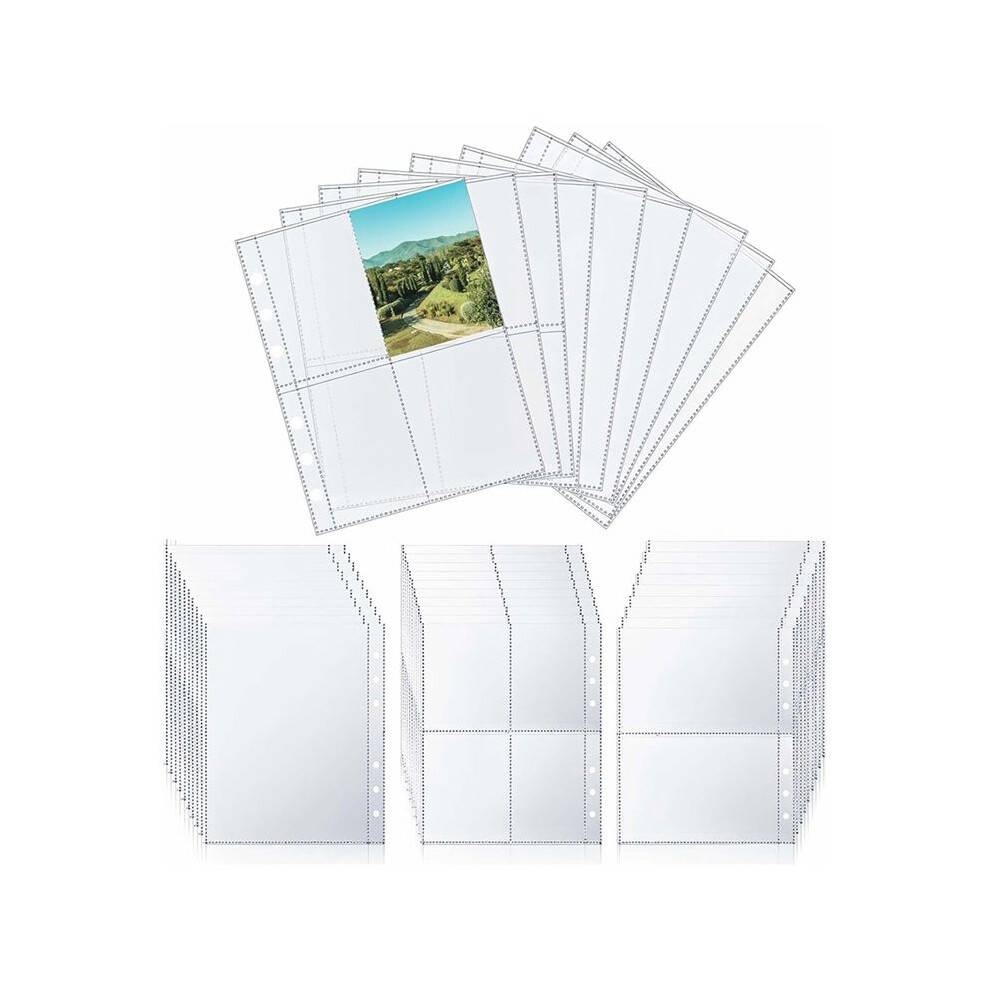 A5 Binder Pockets, 30 Pcs 6 Holes Card Sleeves for 6-Ring Notebook, Waterproof PVC Inserts