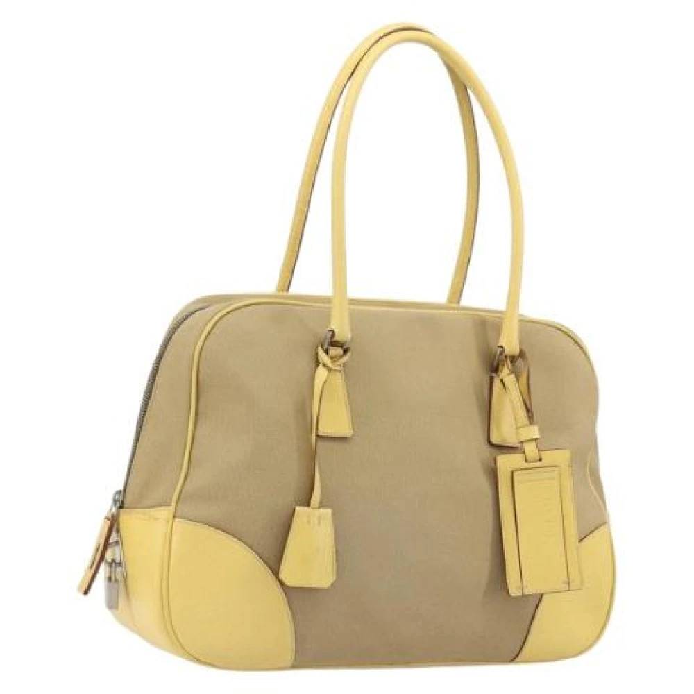 Prada Vintage Pre-owned Vintage Håndtaske - Vintage - Dame - Beige - ONE SIZE - Uld
