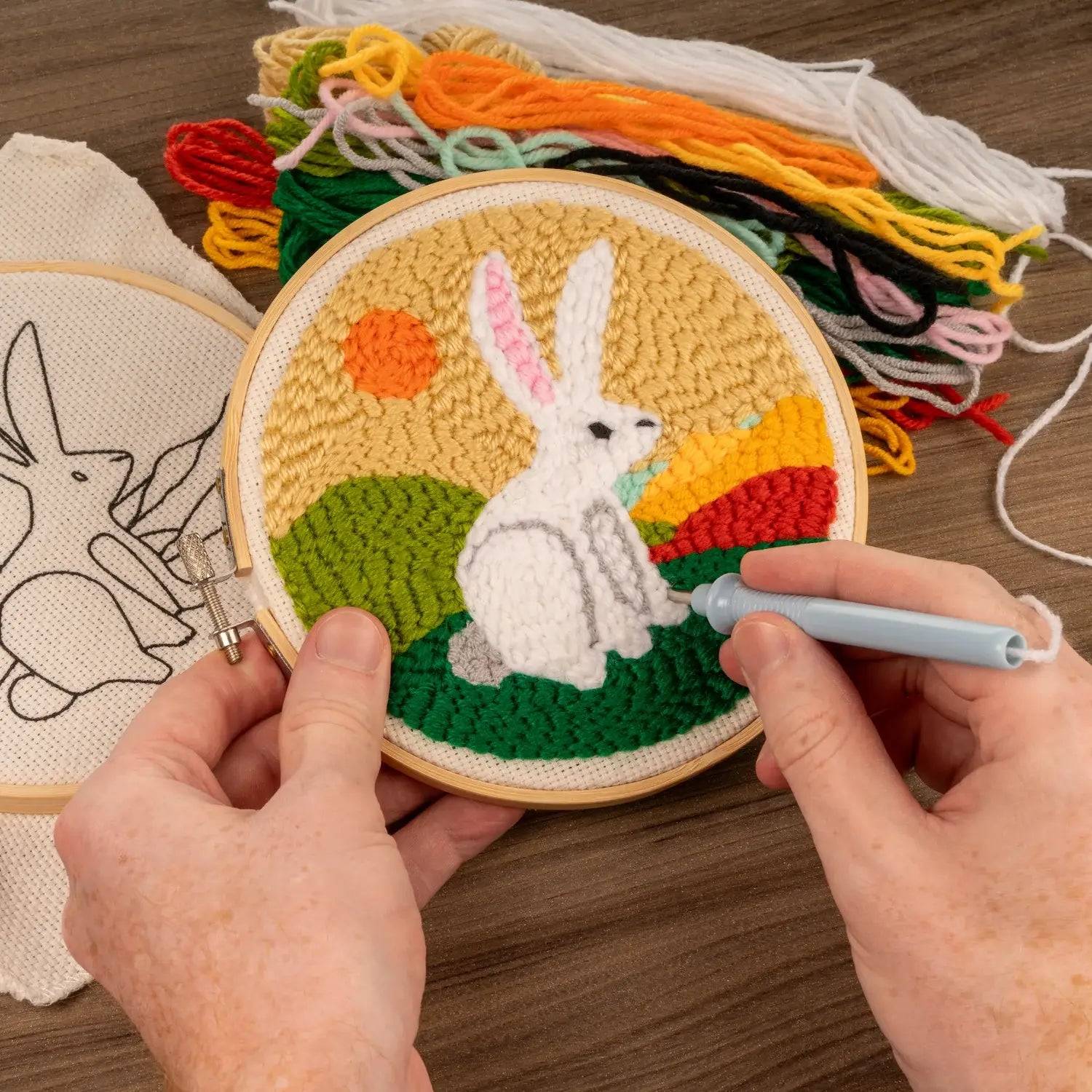 DIY rabbit embroidery kit
