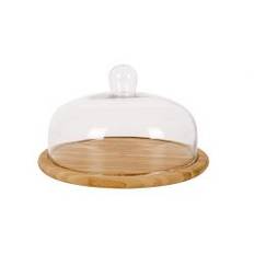 Point Virgule Osteklokke Med Bambus Fad 30cm - K�kkenredskaber