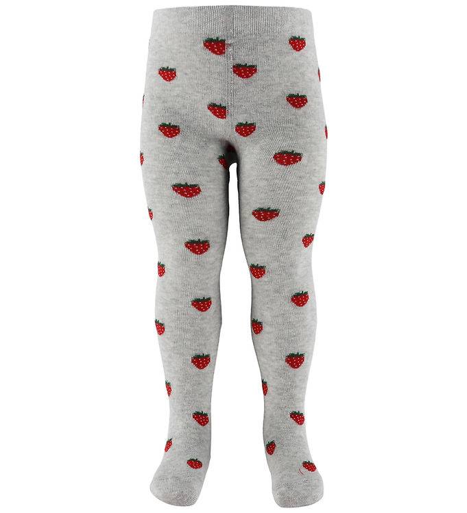Fuzzies Strumpbyxor - Light Grey m. Jordgubbar - Fuzzies - 74/80 - Strumpbyxor