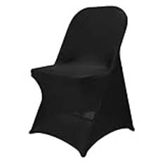 Superelastisk sillasskydd för restaurangen, sillas 50/100 st Bröllopsstolsöverdrag Stretchöverdrag for restaurang Bankett Hotell Matsal Fest Spandex stolsöverdrag(Black,100pcs chair cover)