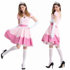 Voksen Prinsesse Peach Kostume Til Kvinder Halloween Cosplay Kjole
