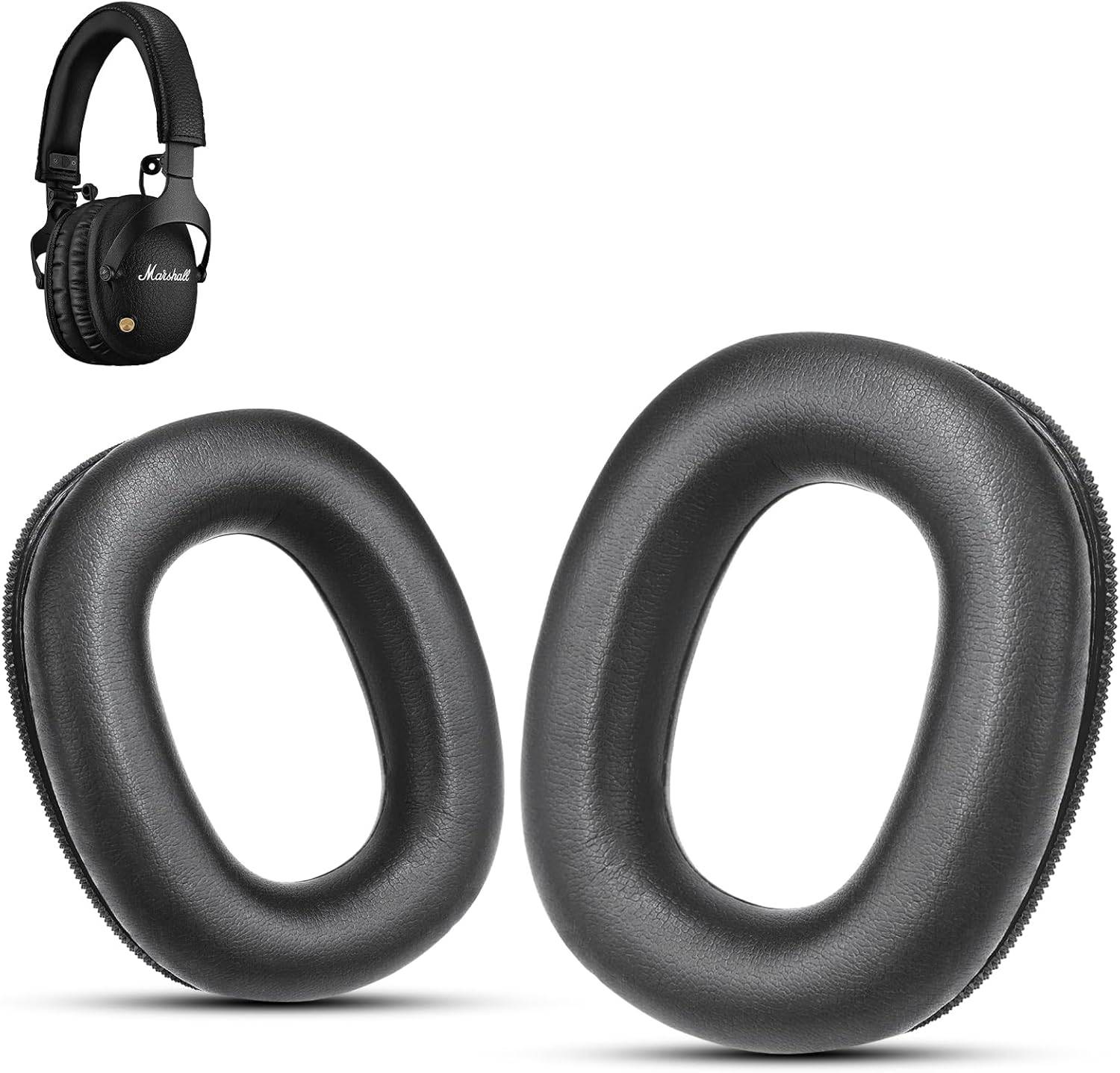 Marshall Mon Headset Soft Memory Foam Noise Isolation Protein Leather Replacement Ear Pads Easy Install