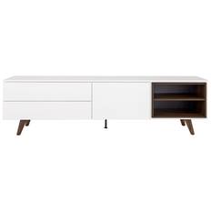 Plain 2L + 1D + 2Fack 210 White / Walnut - TV-bänk.