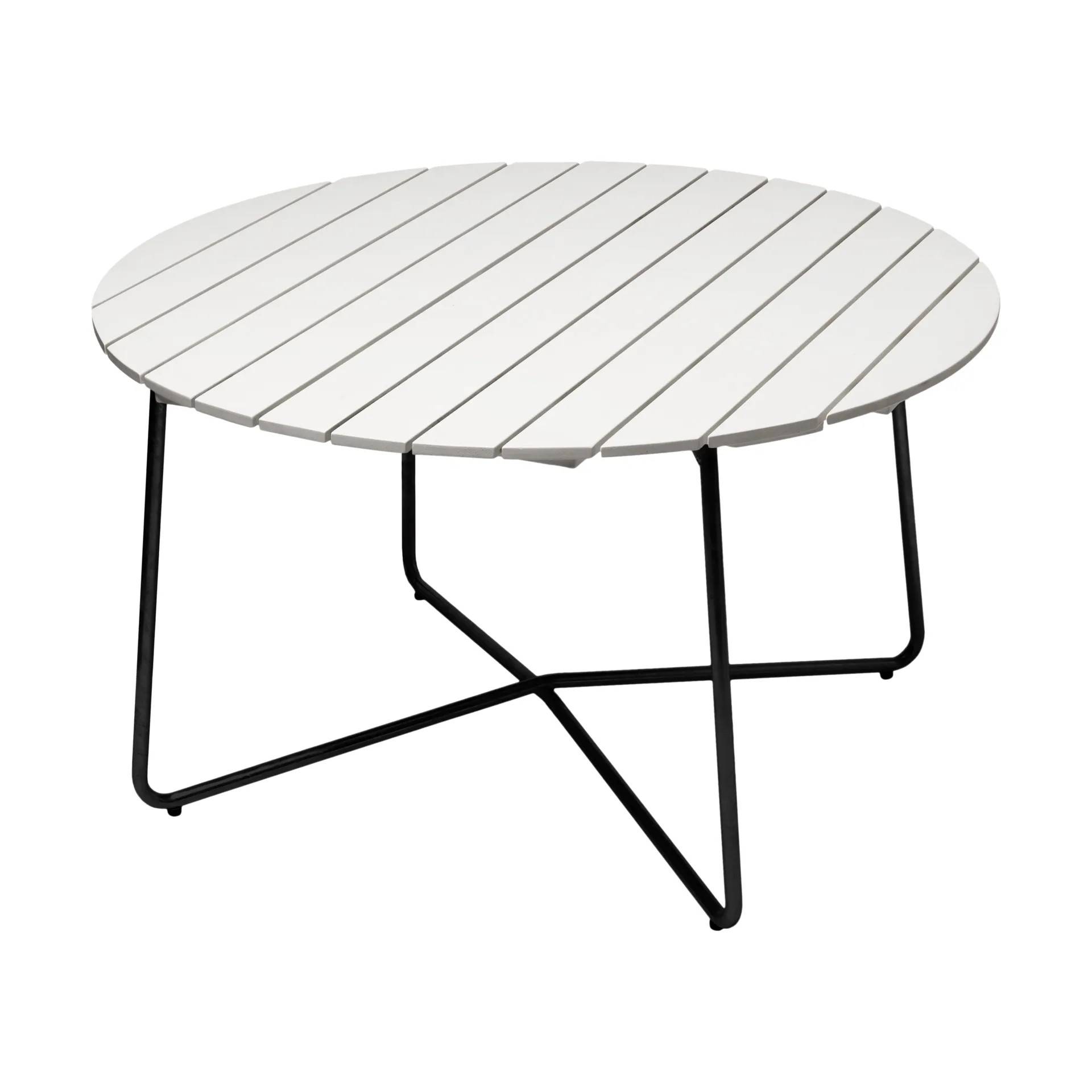 Grythyttan Stålmöbler 9A spisebord Hvidlakeret eg-sort, Ø120 cm.