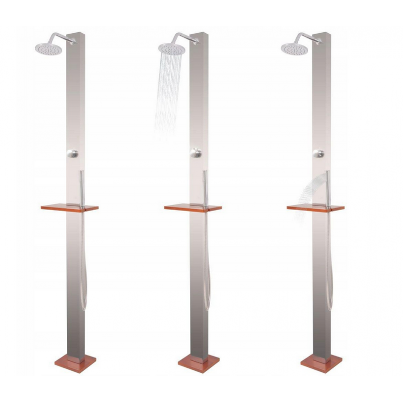 Utedusch av borstat rostfritt stål, 210 cm
