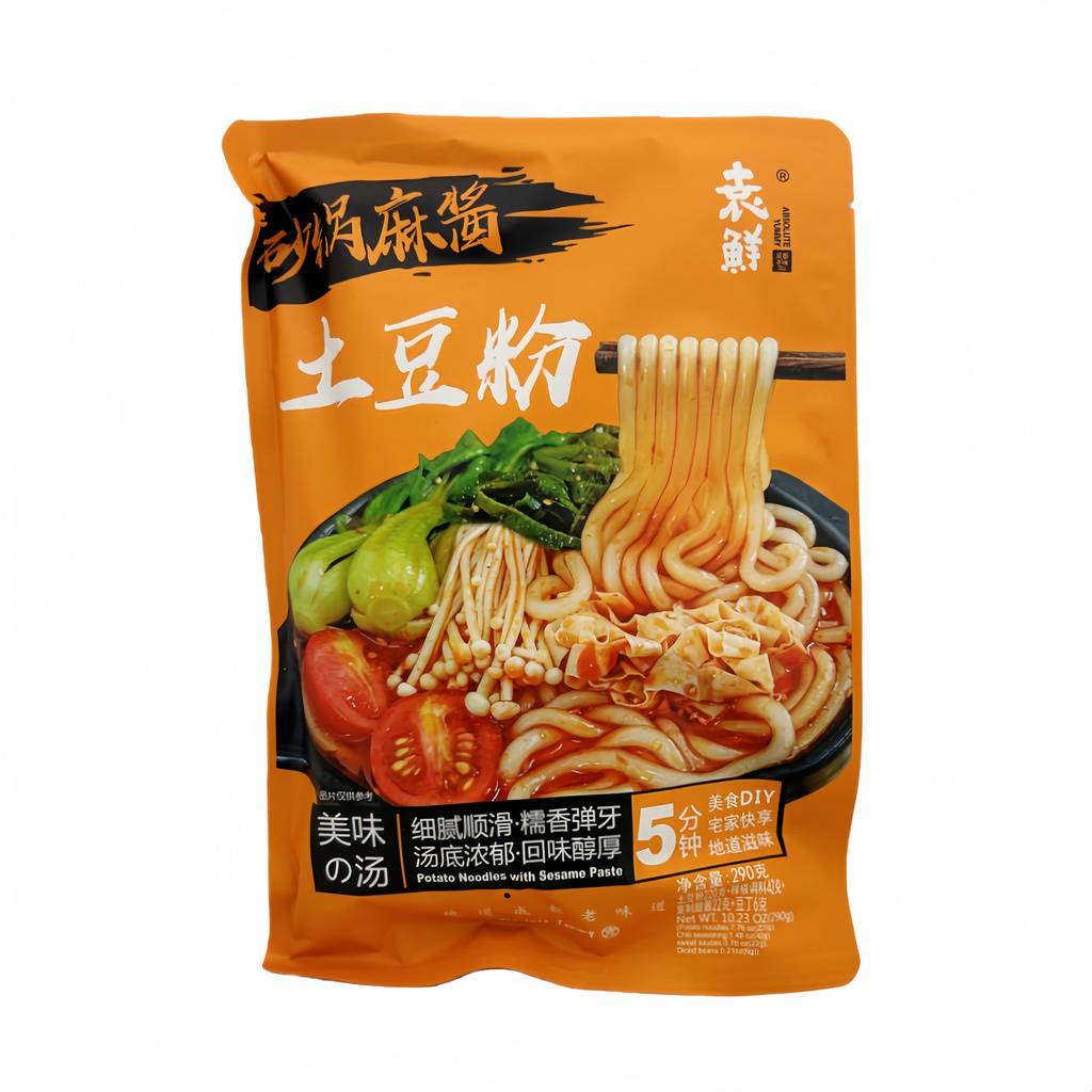Potatisnudlar Med Sesam Smak Sa Guo 290g Yuan Xian Kina