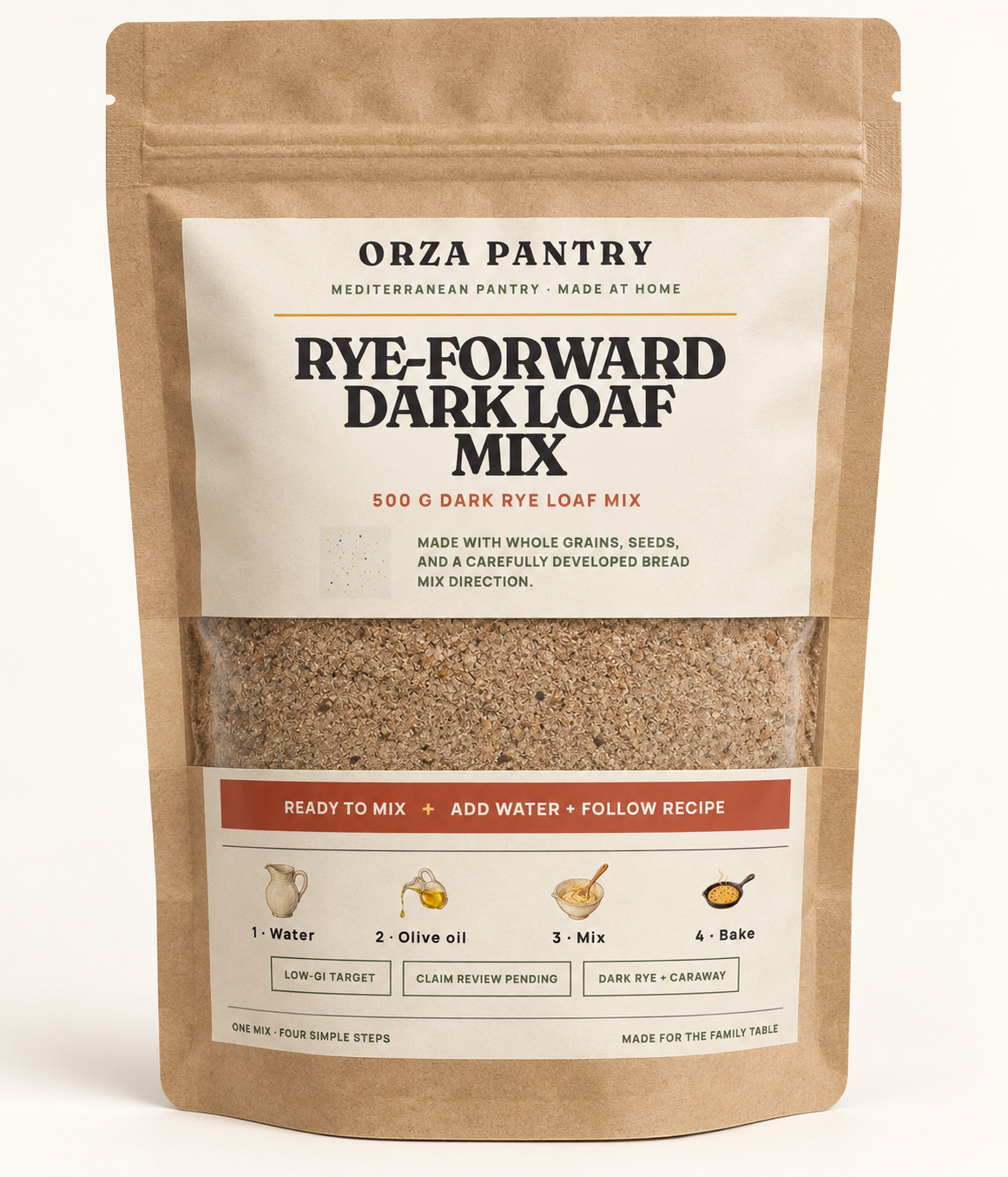 ORZA PANTRY Rye-Forward Dark Loaf · 500 g