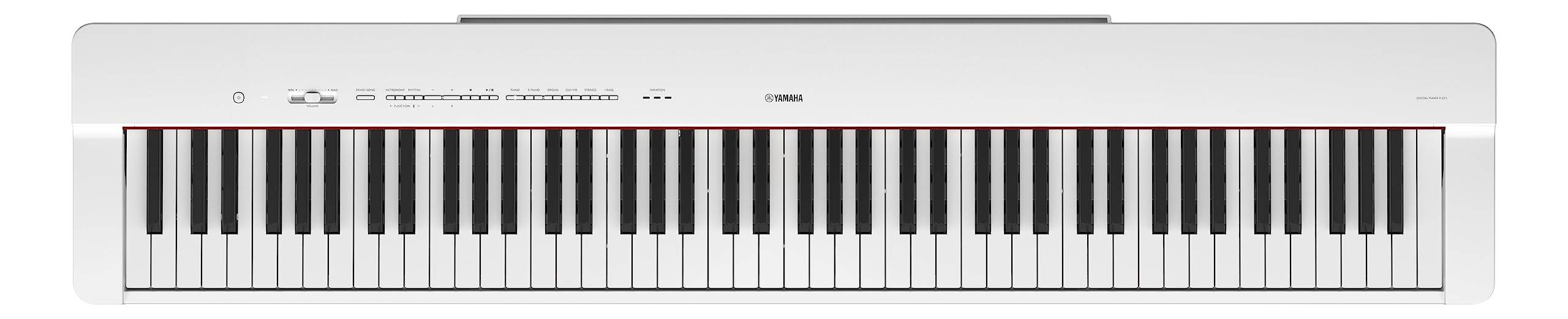 YAMAHA Electronic Piano P Series 88 Keys Authentic Touch Feel Compact Portable App White P-225WH vit