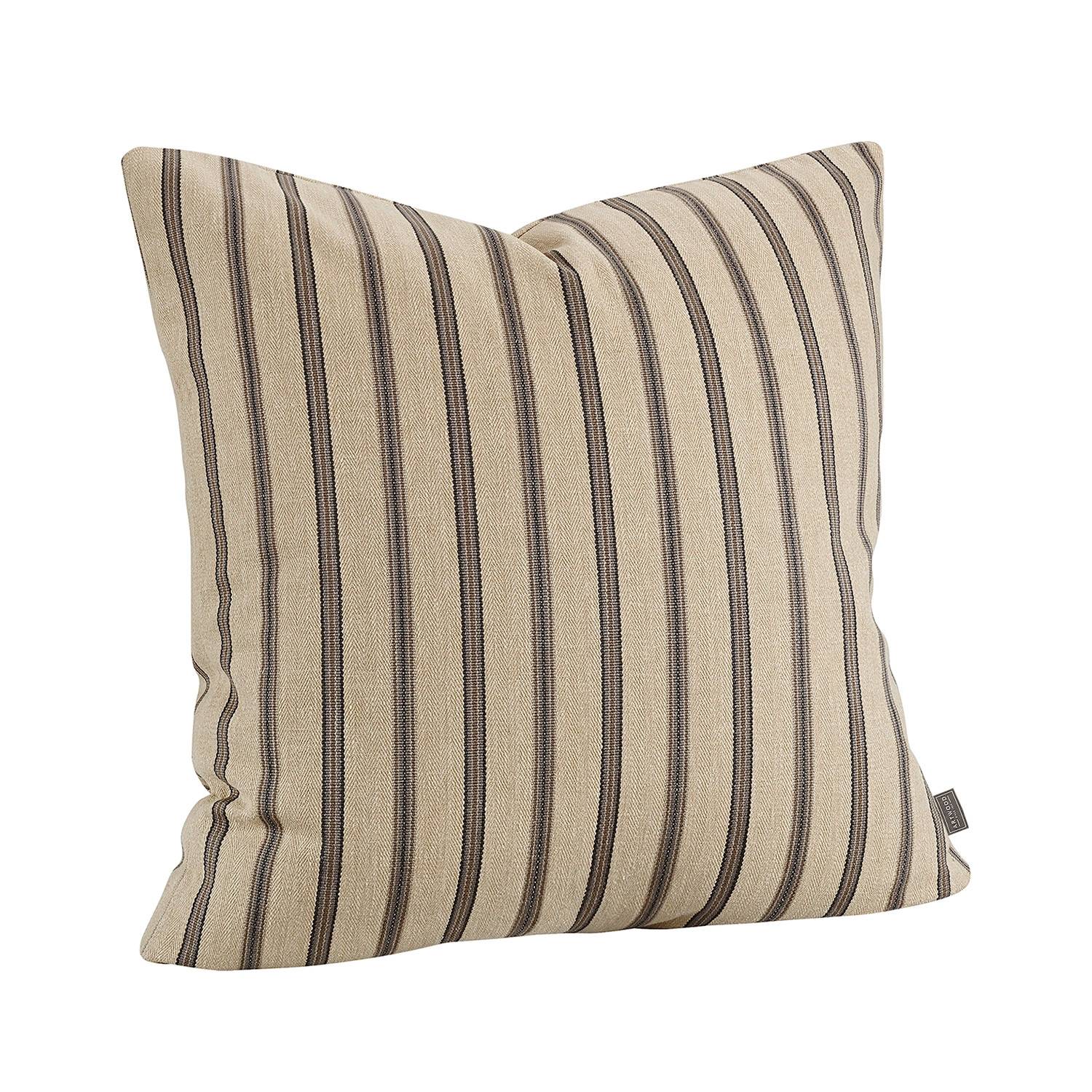 Kuddfodral Amy stripe linen - Beige