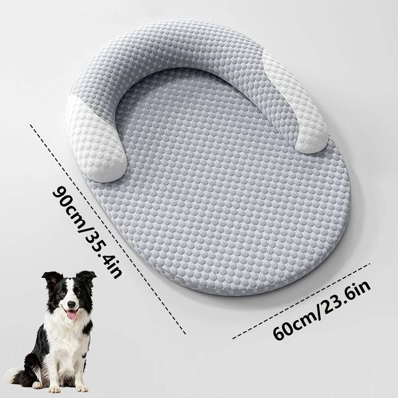 Oval Ice Silk Cooling Bed for Dogs & Cats - Grey XXL