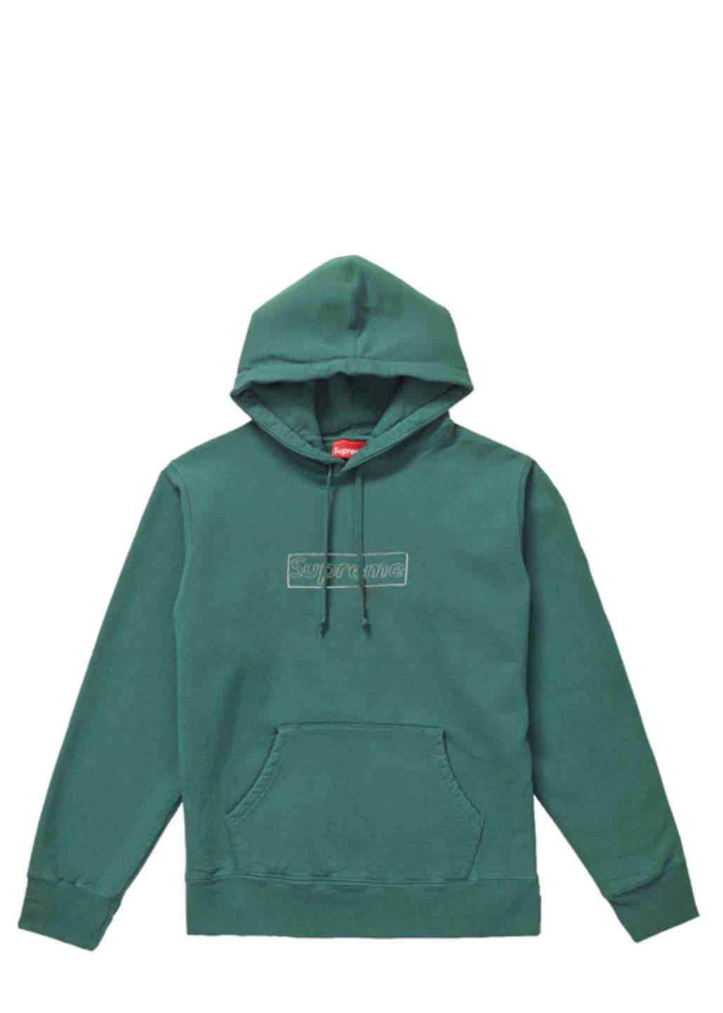 Supreme x KAWS Chalk Logo Hoodie "Green" - L