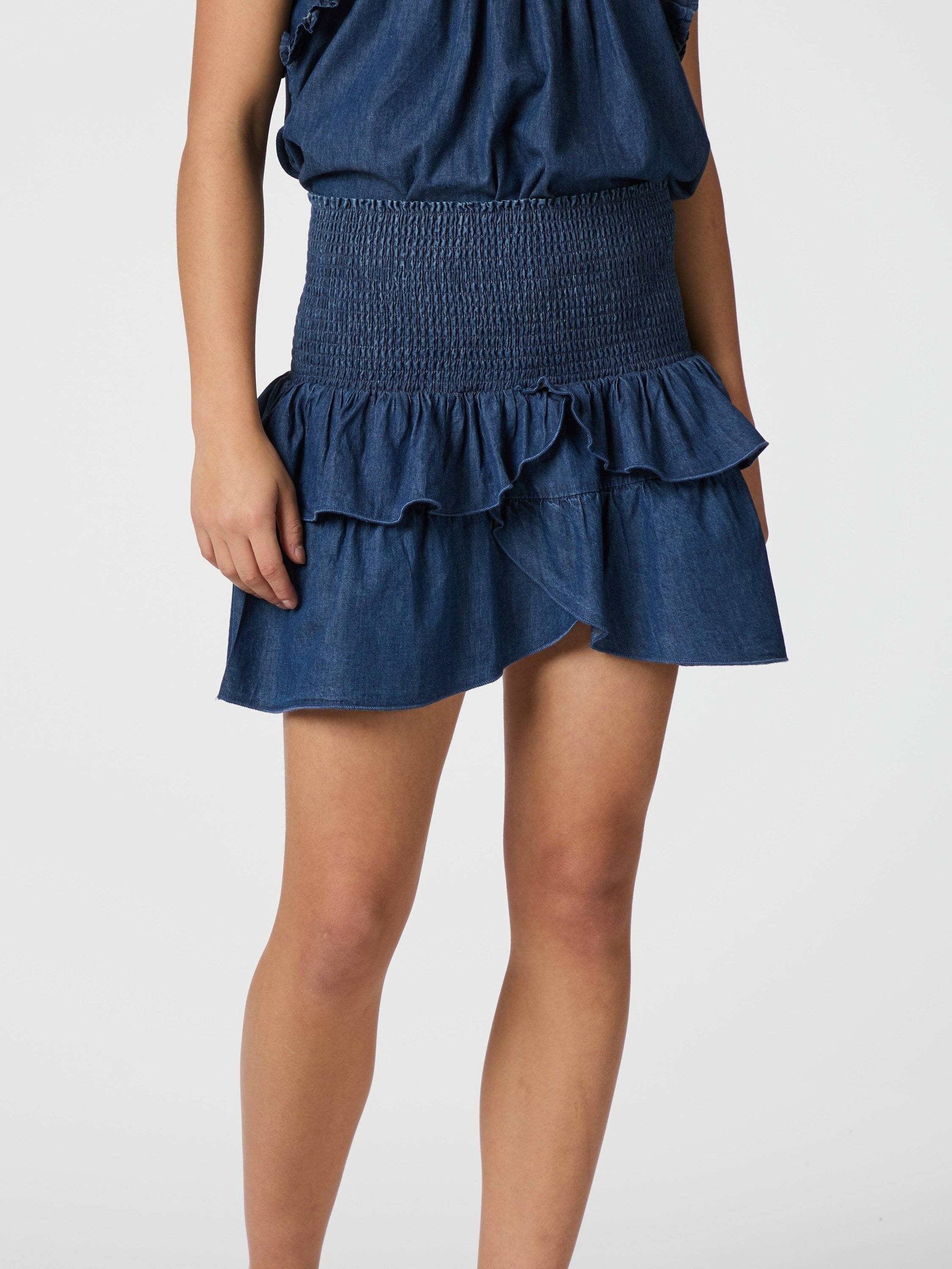 Neo Noir Carin Denim Skirt Kvinde Blue Korte Nederdele Str 36 Denim - hos Magasin.