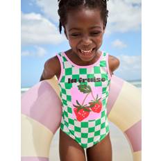 Next Green/White Checkerboard Swimsuit (3-16yrs)