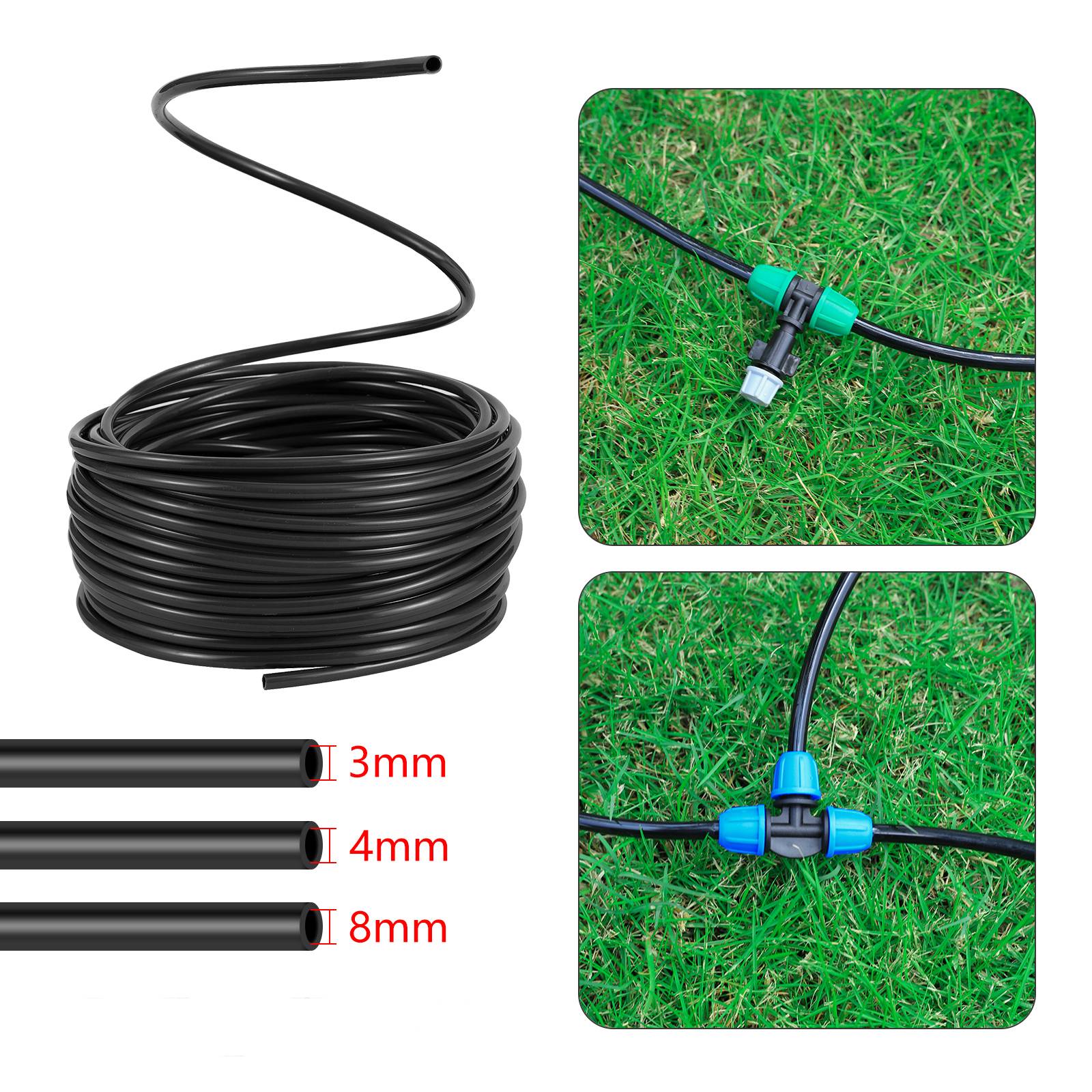 10 Meter 3/5mm 4/7mm 8/11mm PVC Hose Garden Watering Hose Drip Agriculture Irrigation Black Micro Irrigation Tubing Pipe Hose