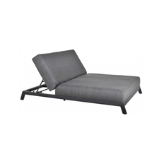 VALENCIA Dobbelt solseng i aluminium og polyester akryl 203 x 144 cm - Antracit/Mørkegrå