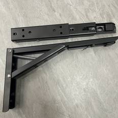 TEMU 2pcs Heavy Duty Stainless Steel Folding Brackets - Space-saving, Spring Loaded Triangle Shelf Supports For Diy Floating Shelves