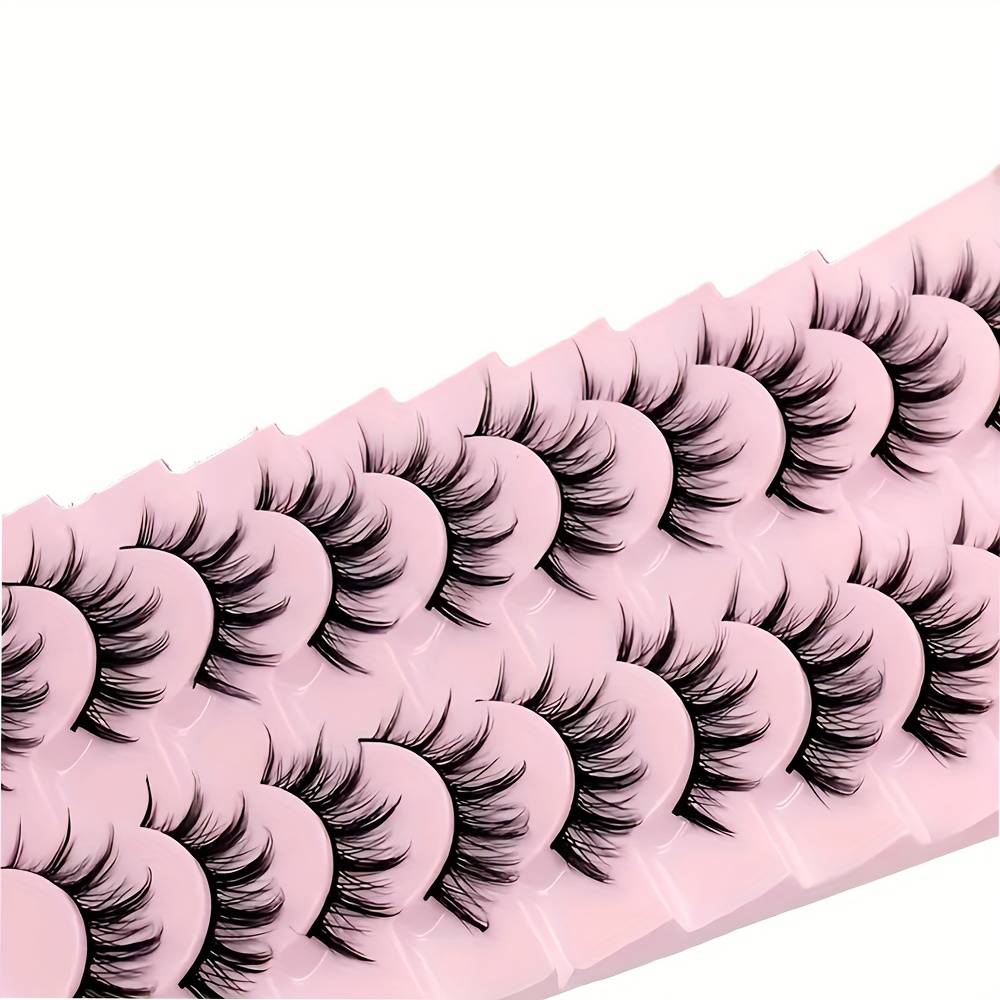10 Pairs Eyelashes 3d Natural False Lashes Fluffy Soft Cross Lashes Wispy Natural Eyelash Extension Makeup