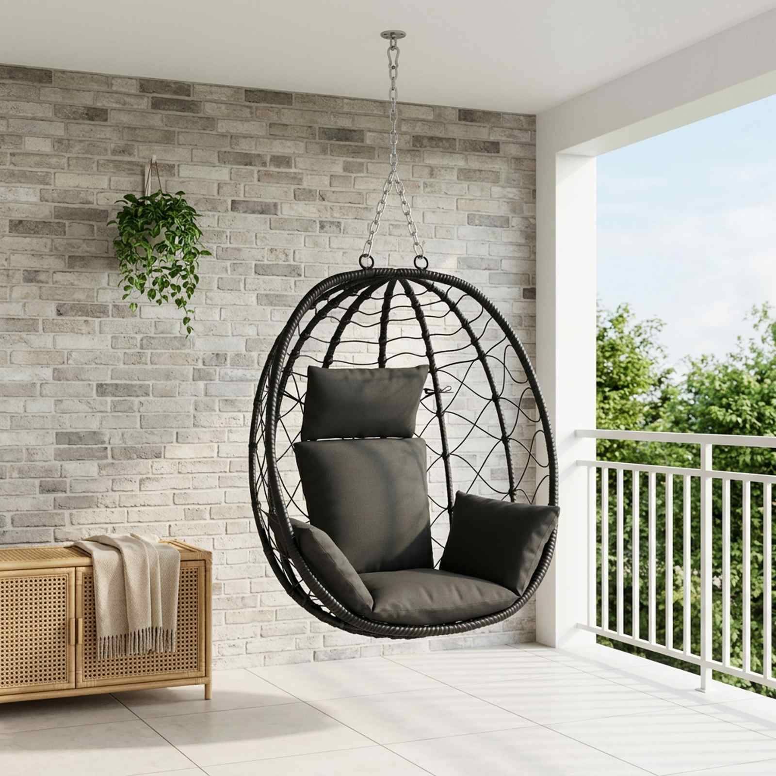 Adirondack Pude PUTTEN 100% polyester Sort 60 x 145 x 10 cm