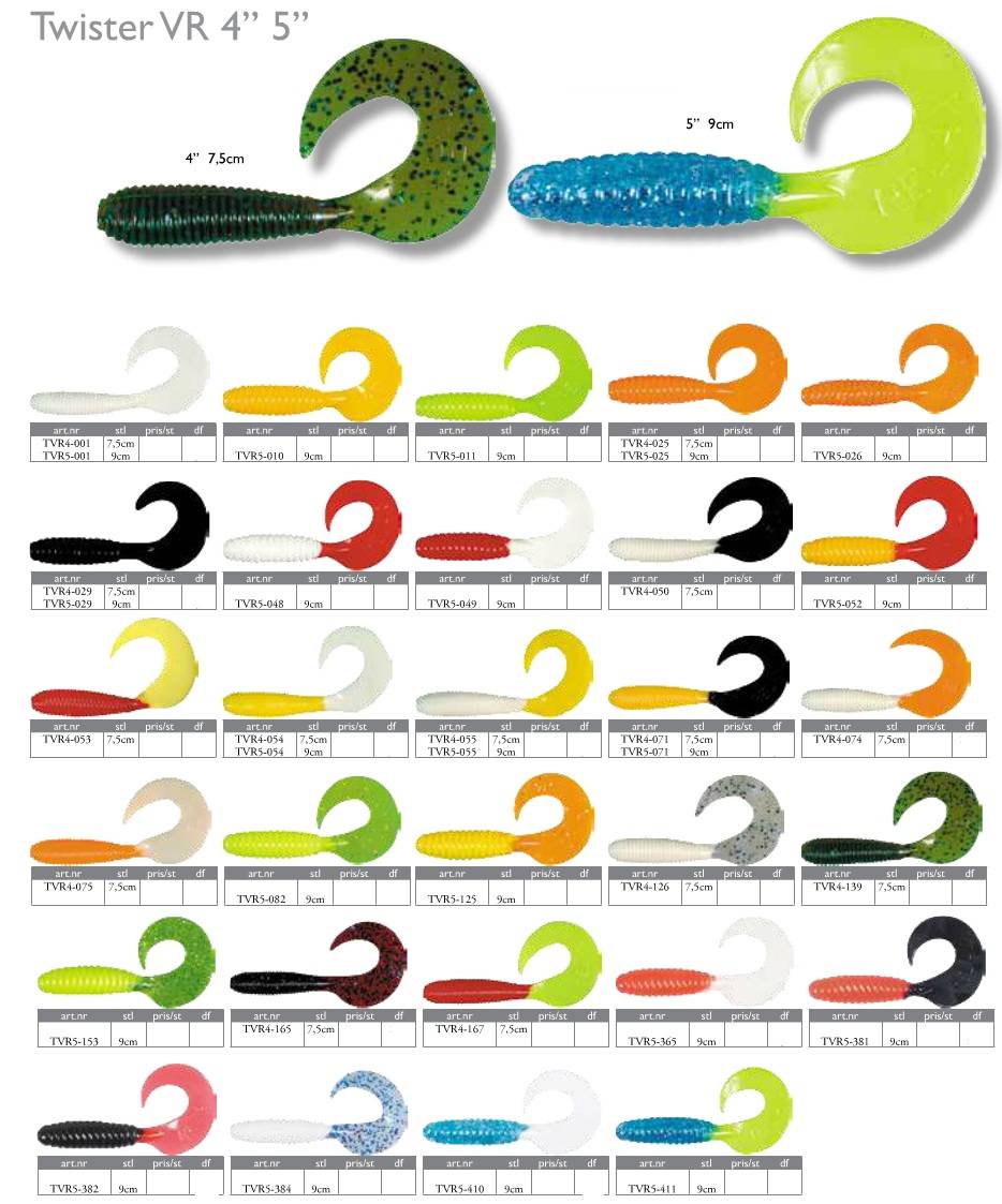 Twister VR (singelsvans) 4" 7,5cm OBS! 5-pack