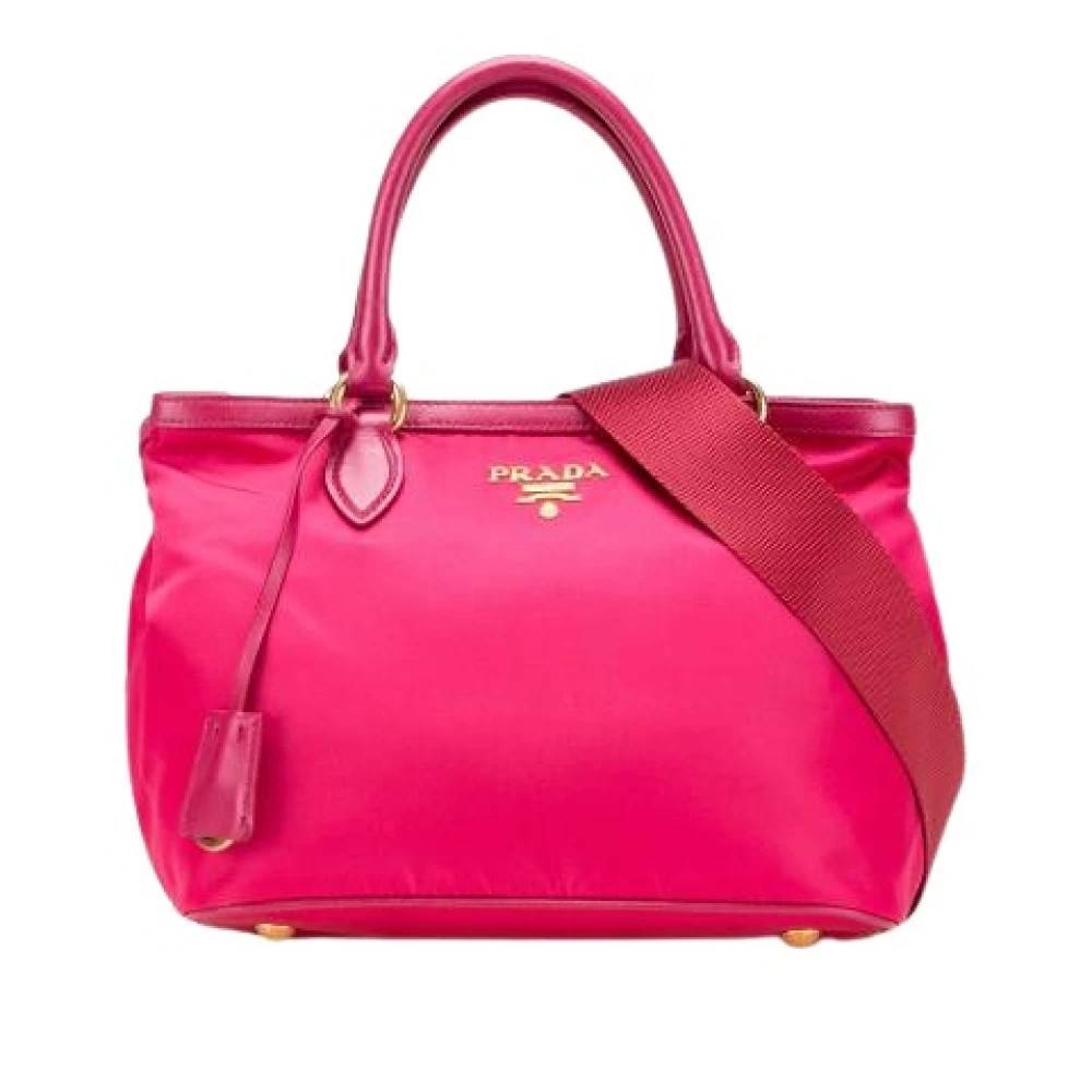 Prada Vintage Pre-owned Vintage Satchel - Vintage - Dame - Lyserød - ONE SIZE - Uld