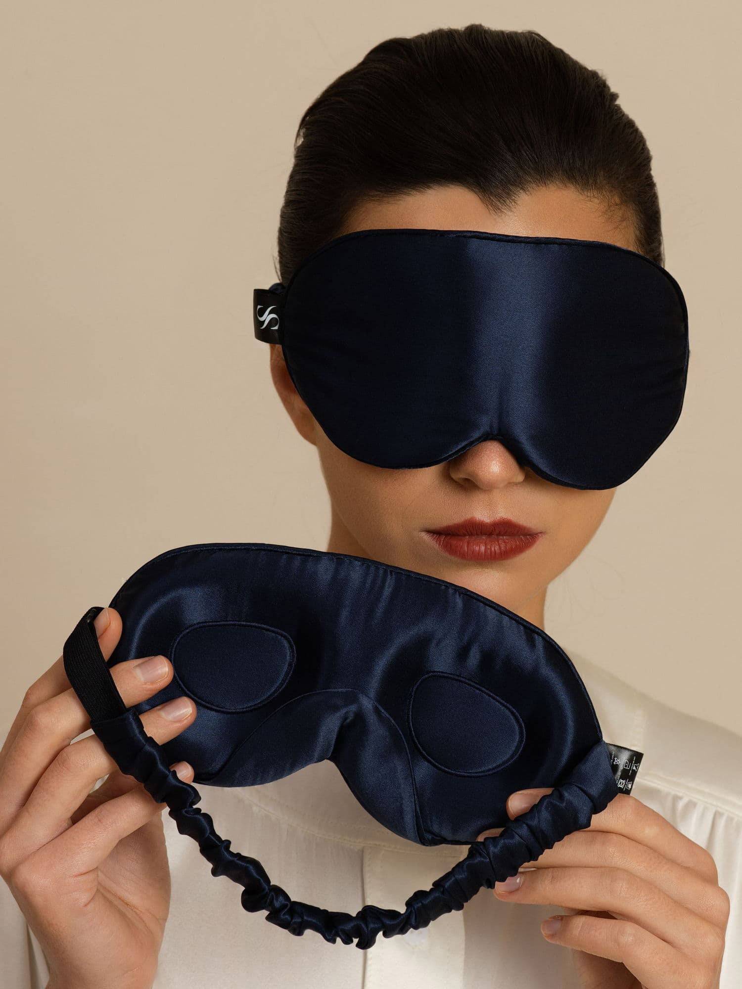22 Momme 3D Sovmask I Ren Siden Med Uppgraderade Näsvingar - Mörkblå / One Size