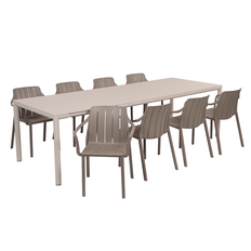 Nardi Tevere Tiberina Havemøbelsæt - 100x210/275 - Sand / Latte