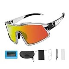 Polarized Sports Sunglasses | Riding Sunglasses | Cycling Eyewear Gear | Windproof Sports Glasses | Mountain Cycle Sunglasses | Running Sports Eyewear for Running, Hiking, Fishing, Cycling