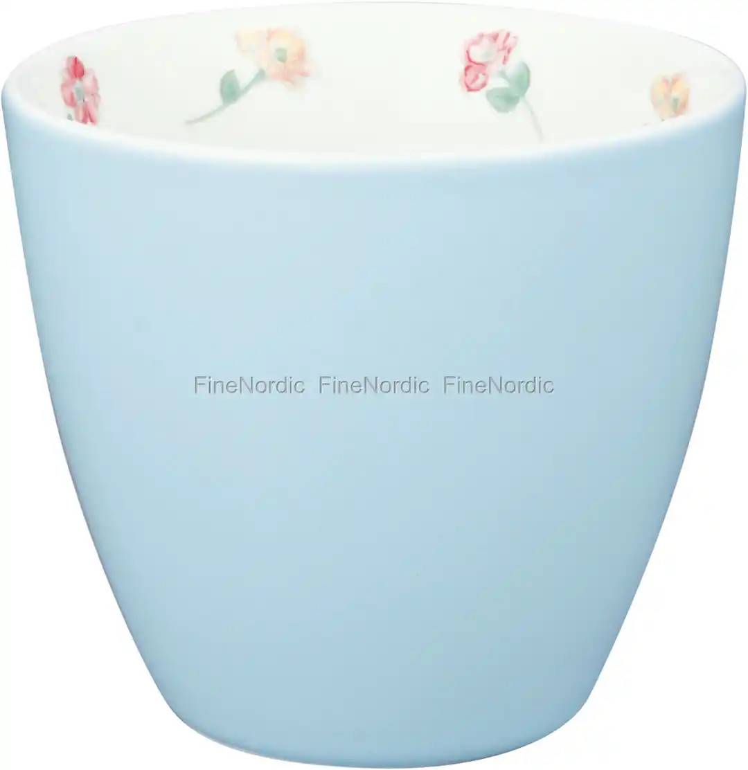 GreenGate Latte Cup "Pale Blue Lianca" pattern inside