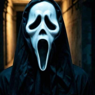 Scream-mask med realistisk design i premiumlatex, mördar-cosplayrekvisita, perfekt för Halloween, fester, karnevaler och scenframträdanden, idealisk h